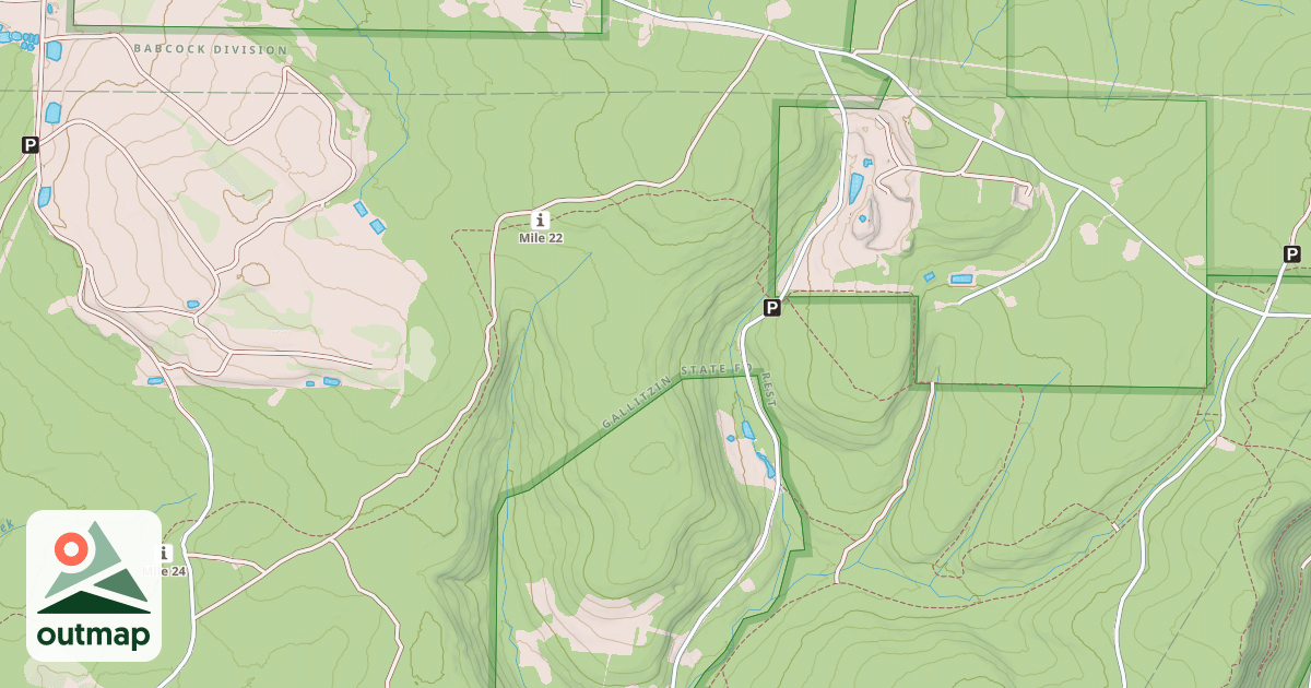 Map of Babcock Division Snowmobile Trails