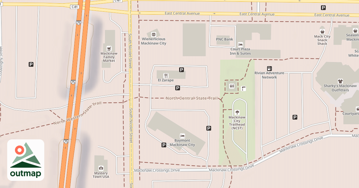 Map of North Western State Trail; North Country Trail
