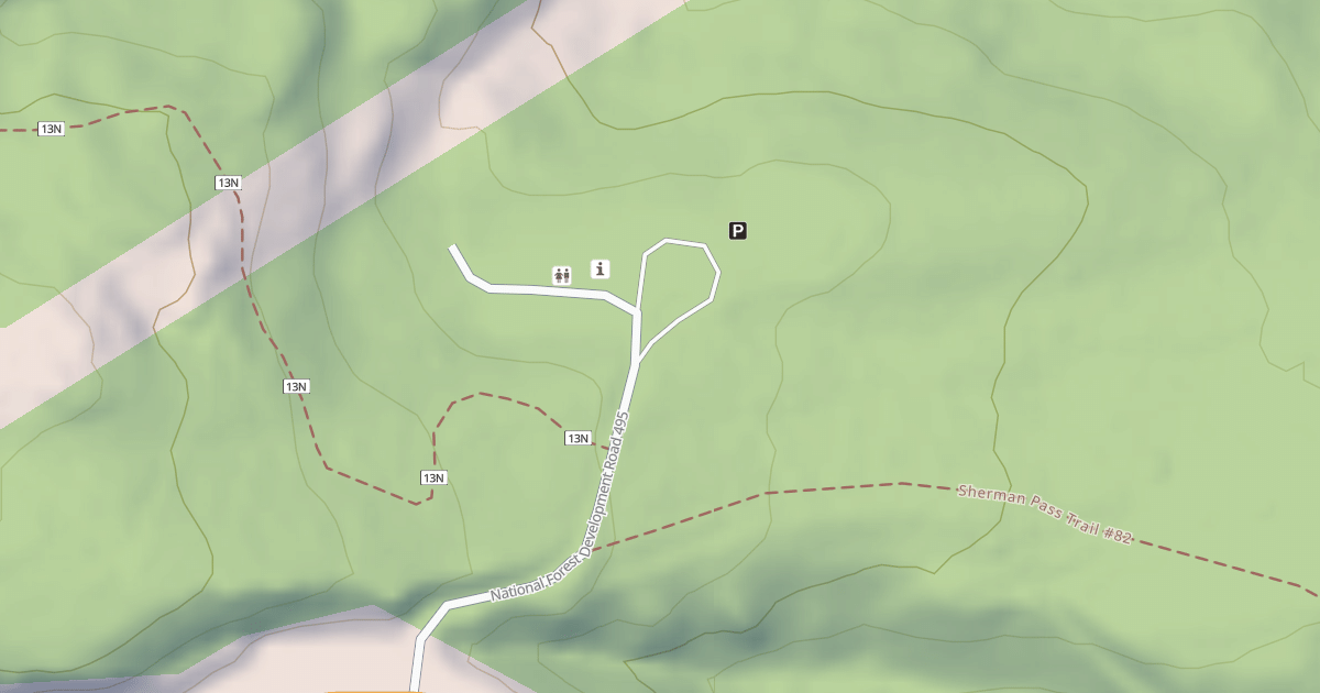 Map preview of KETTLE CREST TRAILHEAD - ADMIN