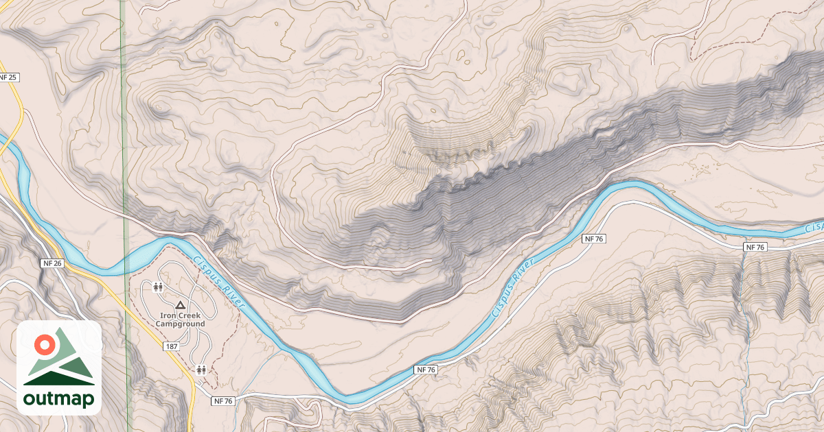 Map of BLUFF MTN