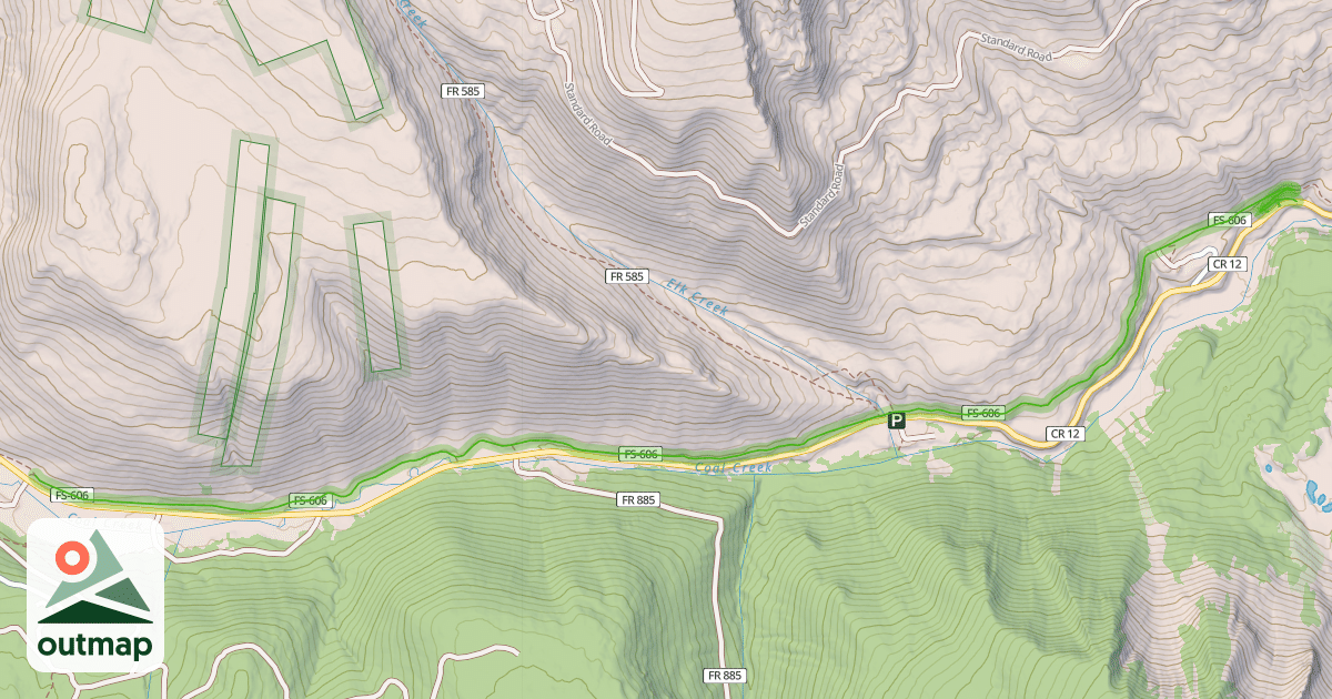 Map of Kebler Wagon Trail 606
