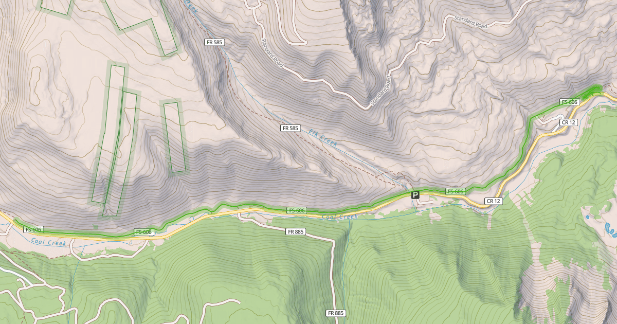Map preview of Kebler Wagon Trail 606