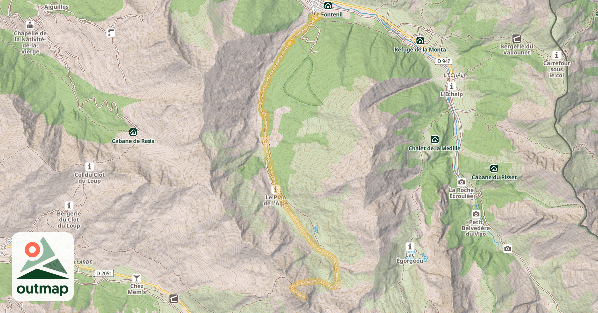 Map of Le Grand Queyras — Ristolas
