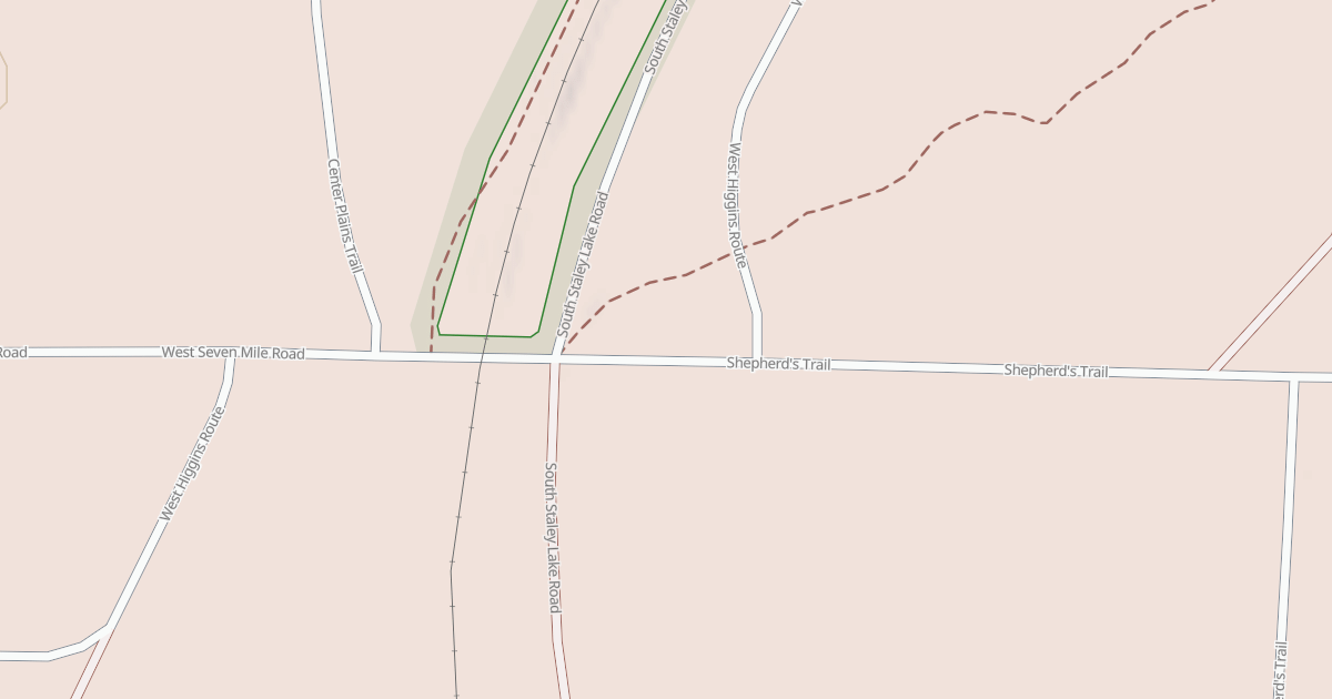 Map preview of West Higgins Route