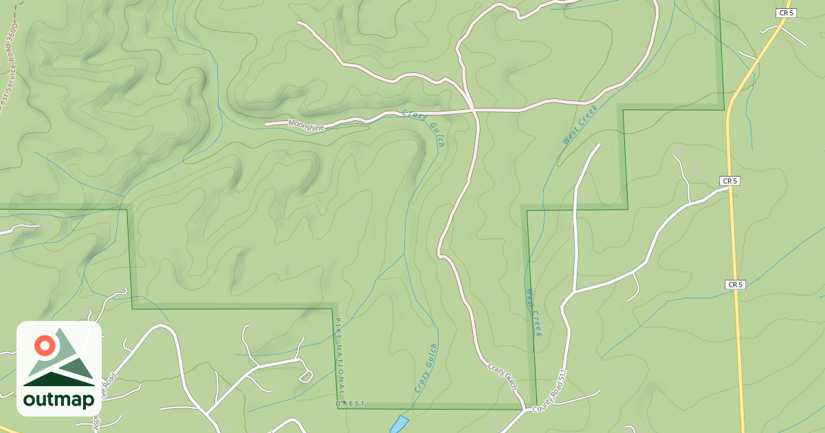 Map of CRAZY GULCH