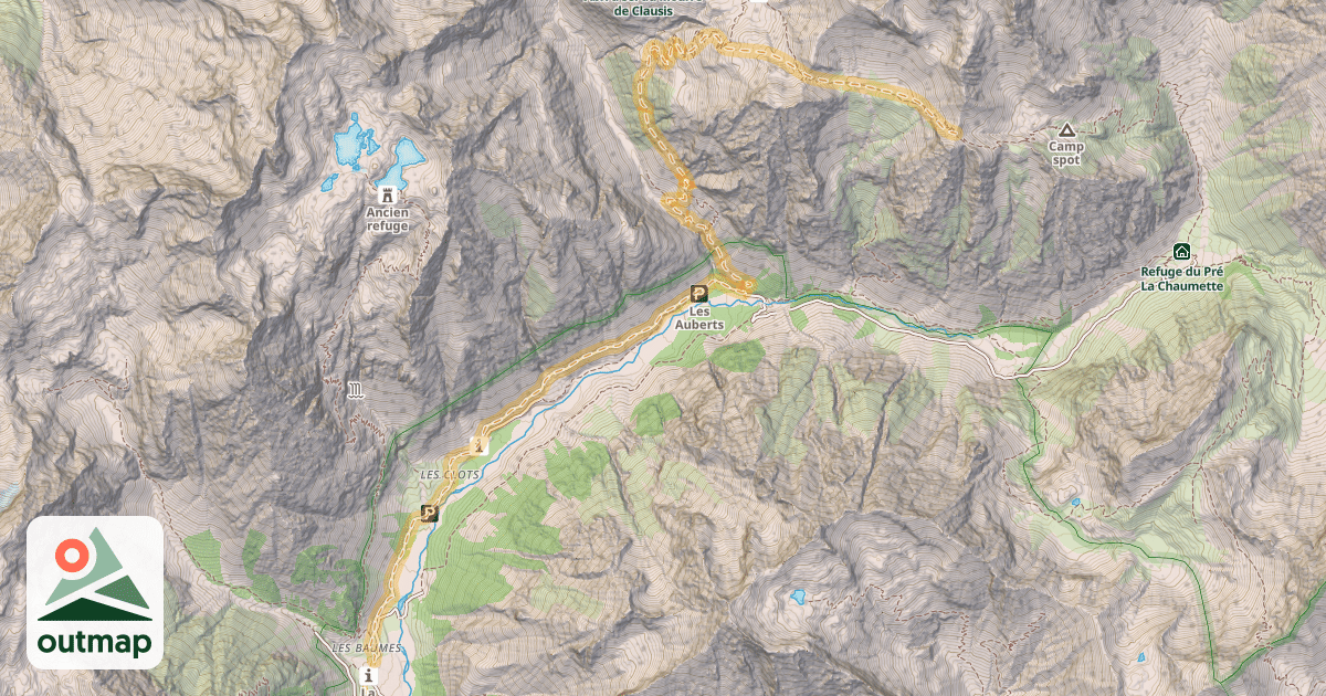 Map of Col de la Valette — Les Baumes
