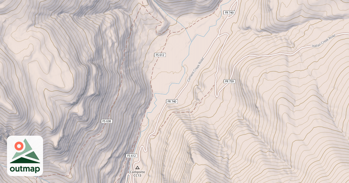 Map of Cement Creek