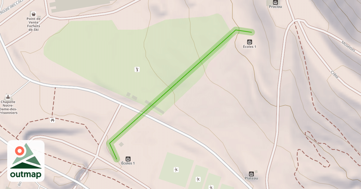 Map of Champ de ski Plateau 2