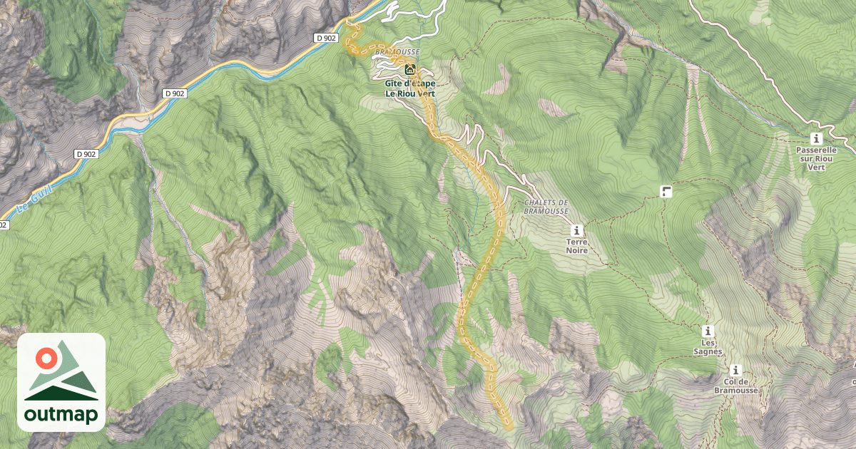 Map of Col de la Combasse — Pont de Bramousse