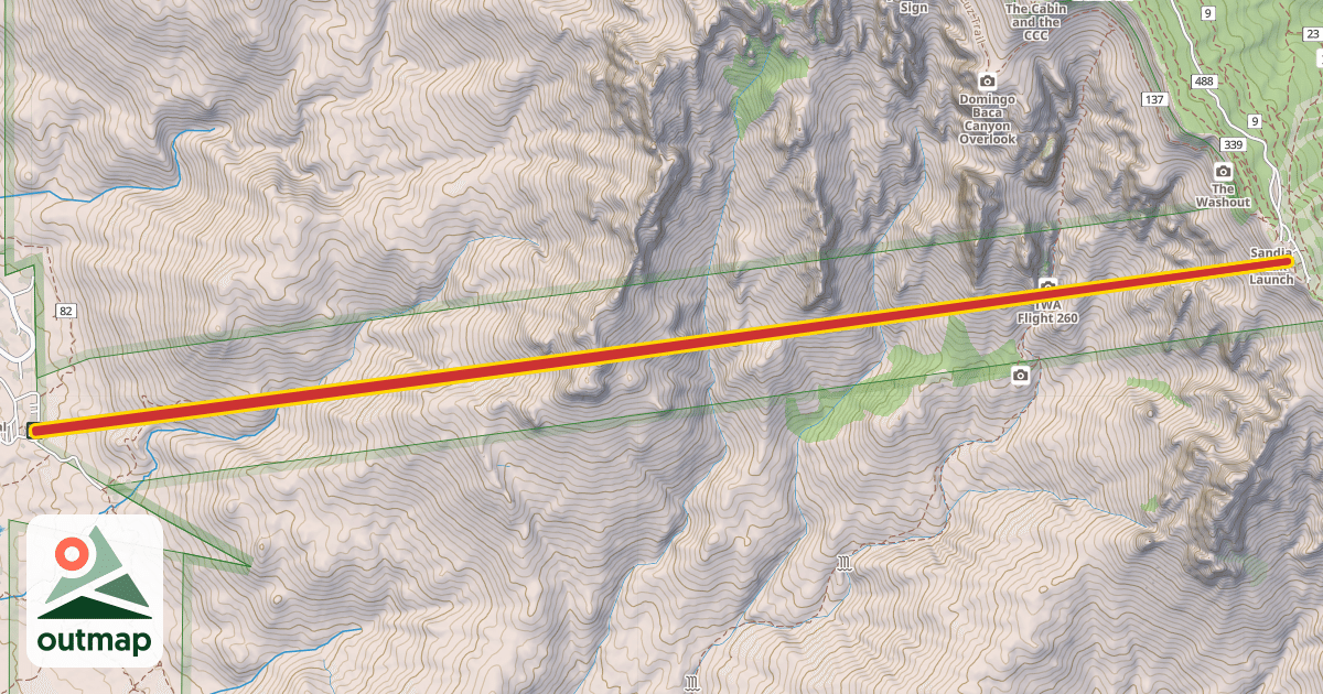 Map of Sandia Peak Aerial Tramway
