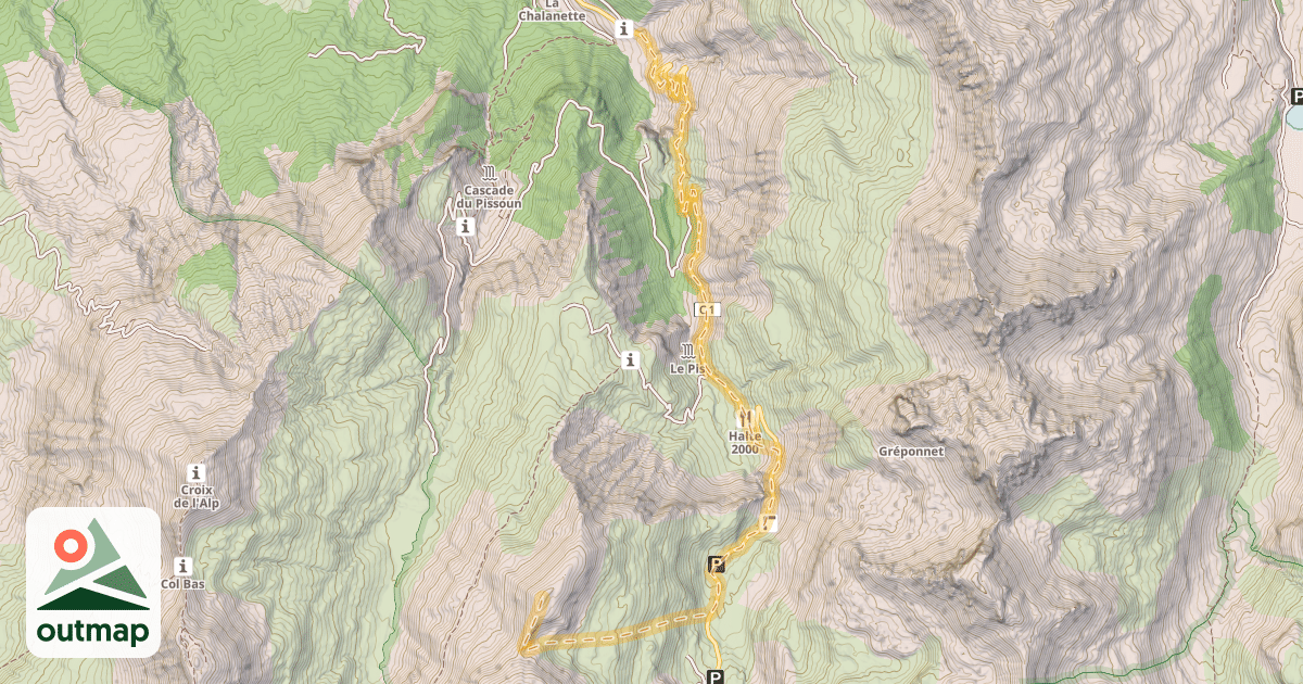 Map of La Pelounière — Barrière de la Combette