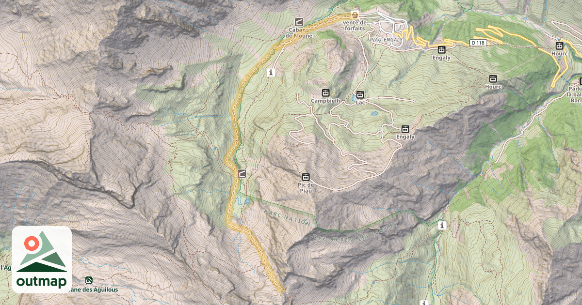 Map of Hourquette de Chermentas — Piau Engaly
