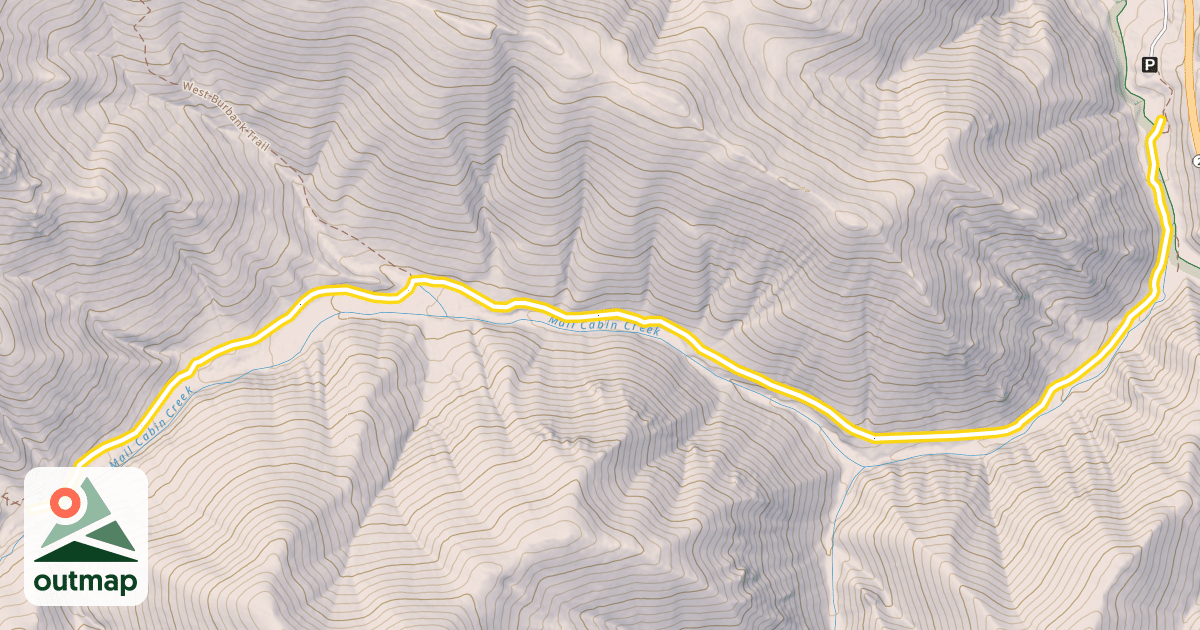Map of Mail Cabin Trail