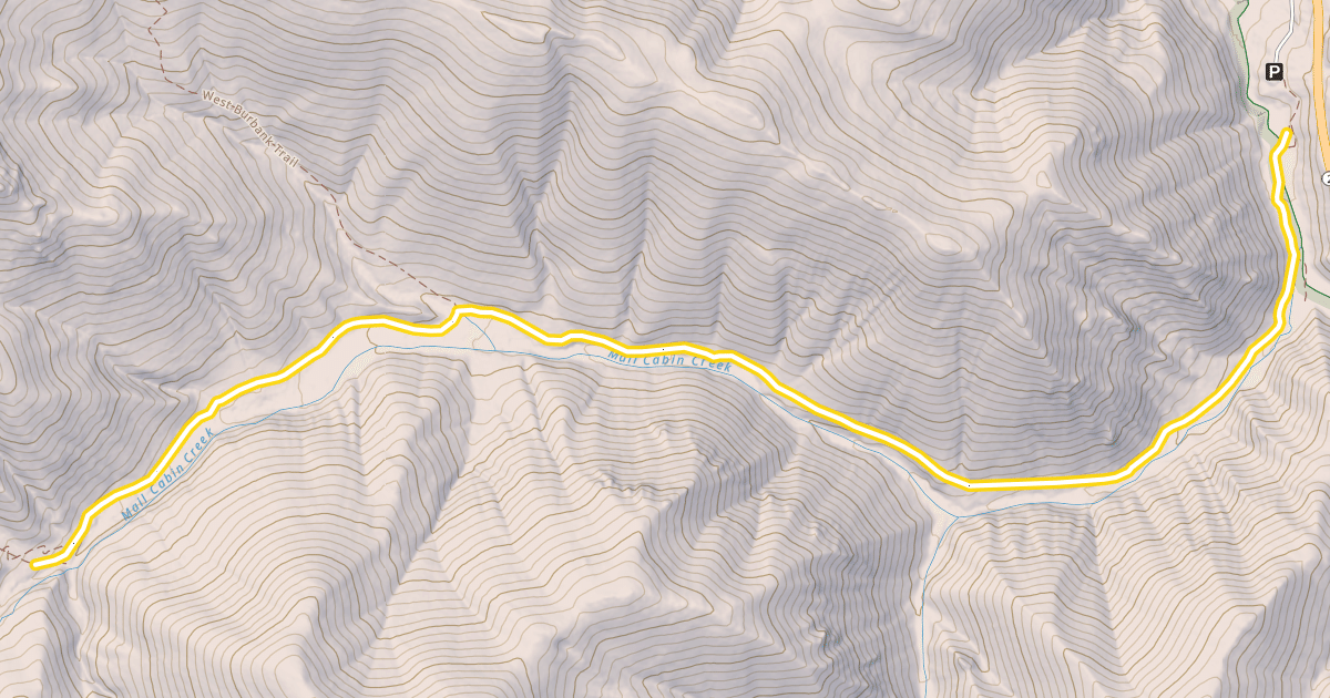 Map preview of Mail Cabin Trail