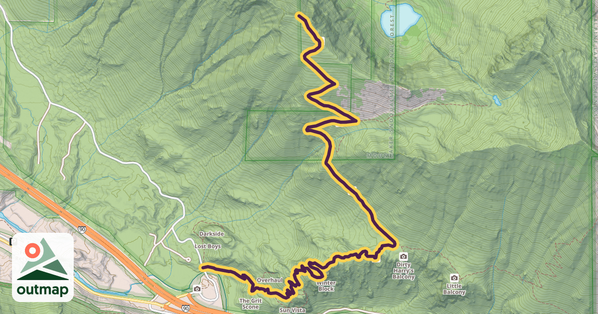 Map of Dirty Harry's Peak Trail