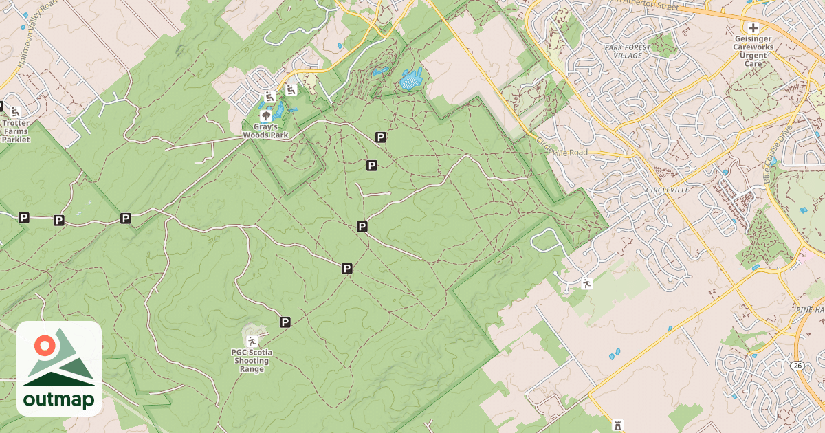 Map of Barrens Gamelands Trail