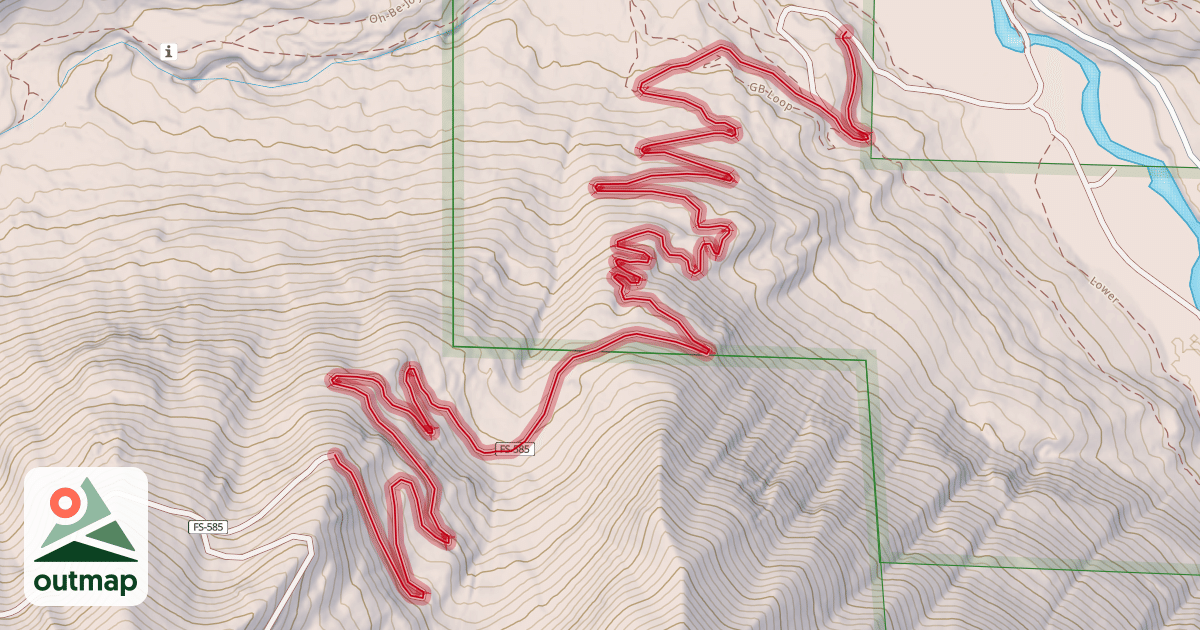 Map of Gunsight Pass Road Road