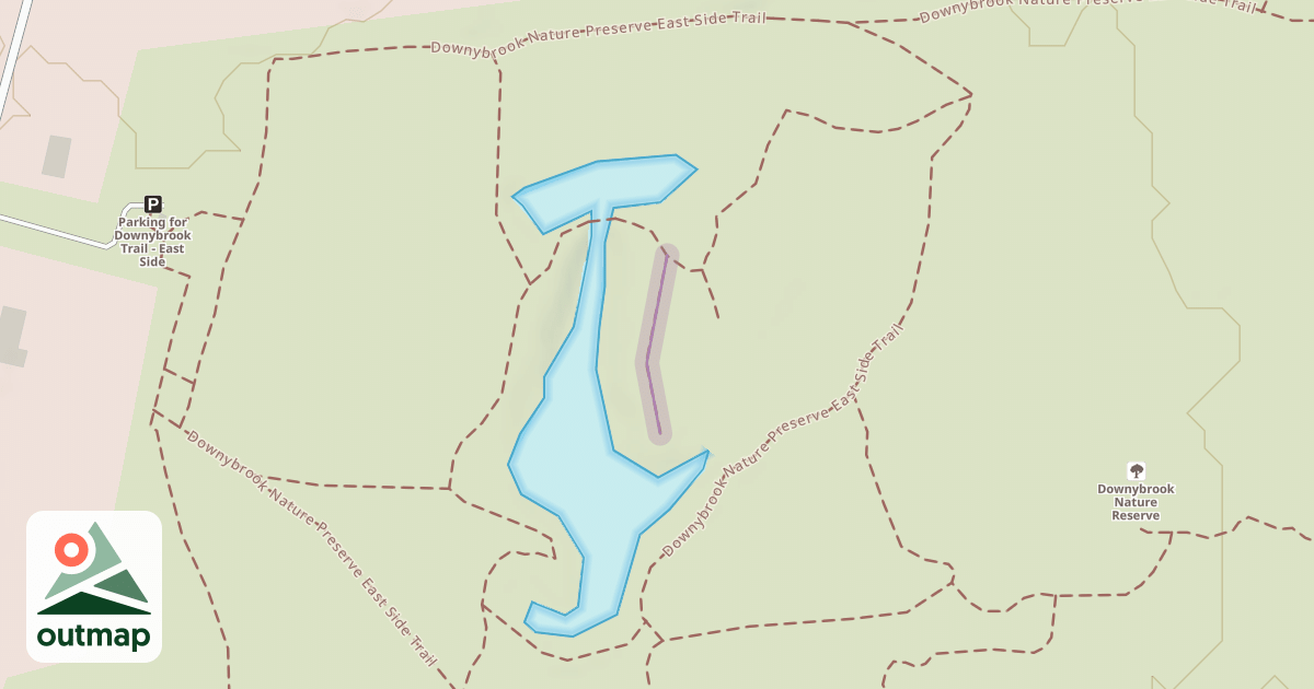 Map of Downybrook Nature Preserve East Side Trail
