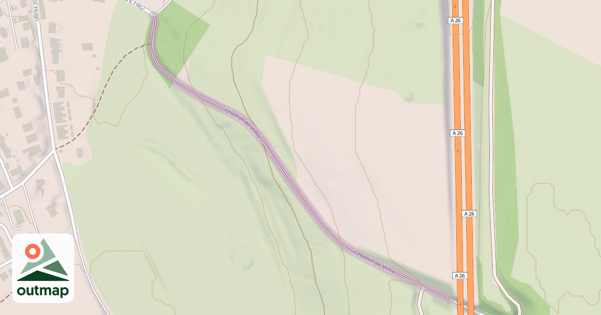 Map of Chemin de Vimy