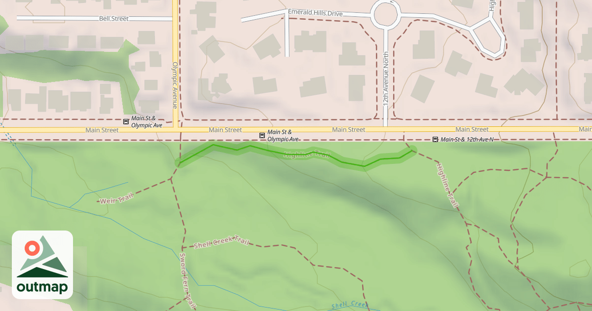 Map of Highline Trail