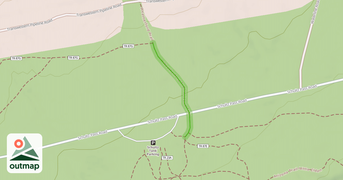 Map of Weatherford Trail/Arizona Trail