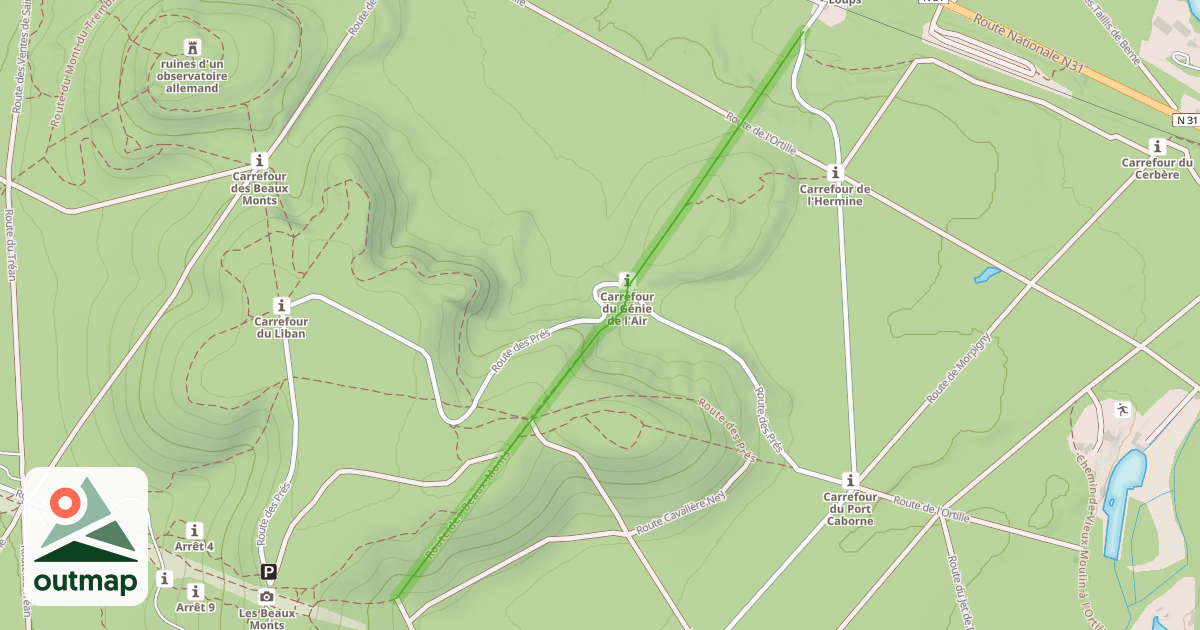 Map of Route des Beaux-Monts