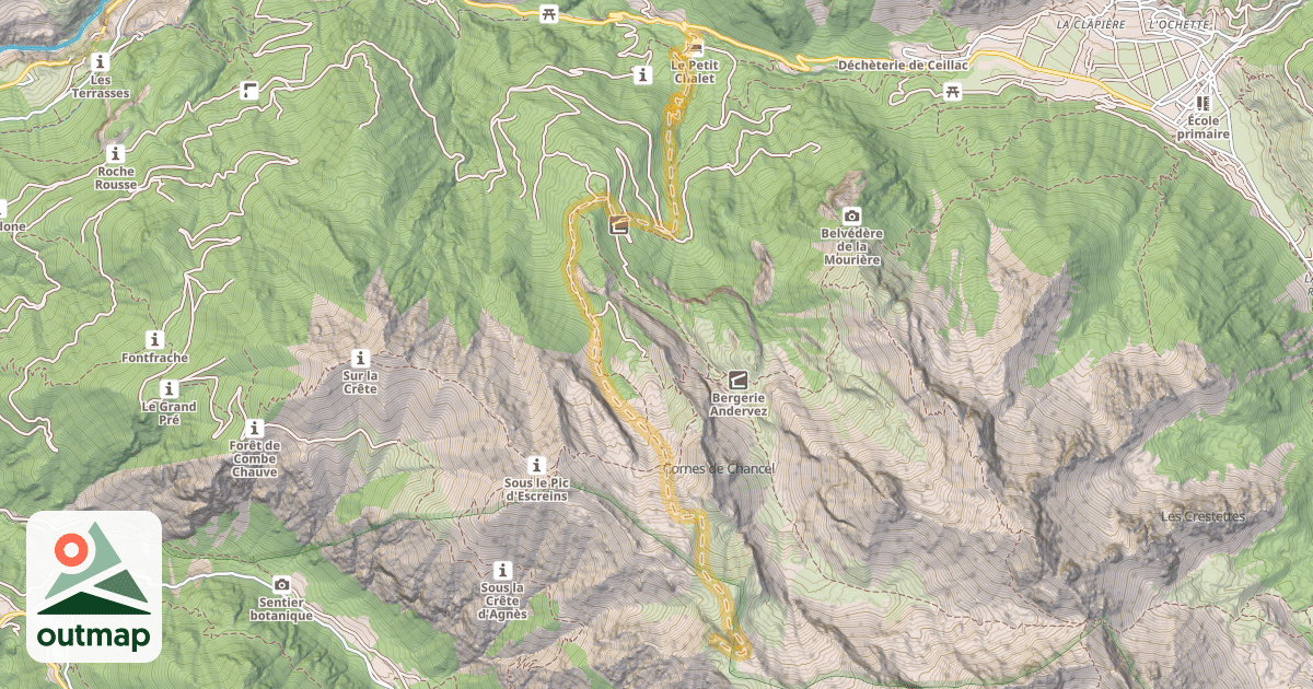 Map of Dent de Rocher — L’Ubac de l’Aval