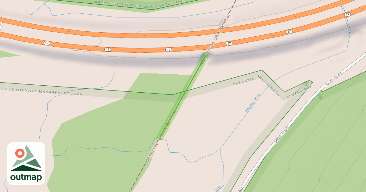 Map of Mamakating O&W Rail Trail