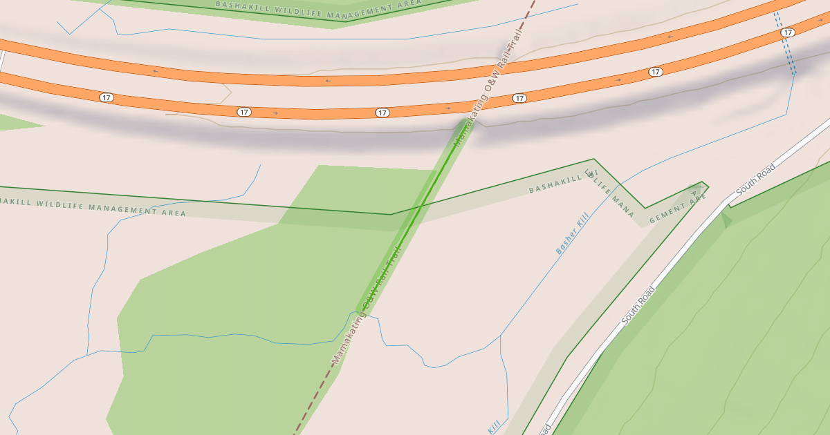 Map preview of Mamakating O&W Rail Trail