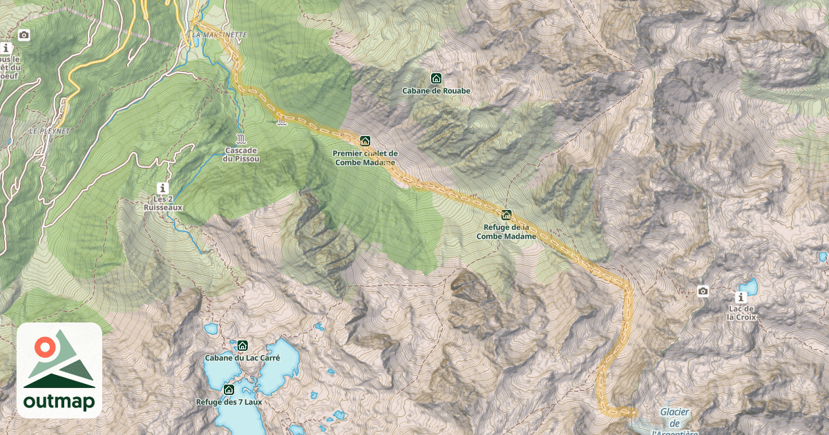 Map of Brèche de l'Argentière — Le Fond de France