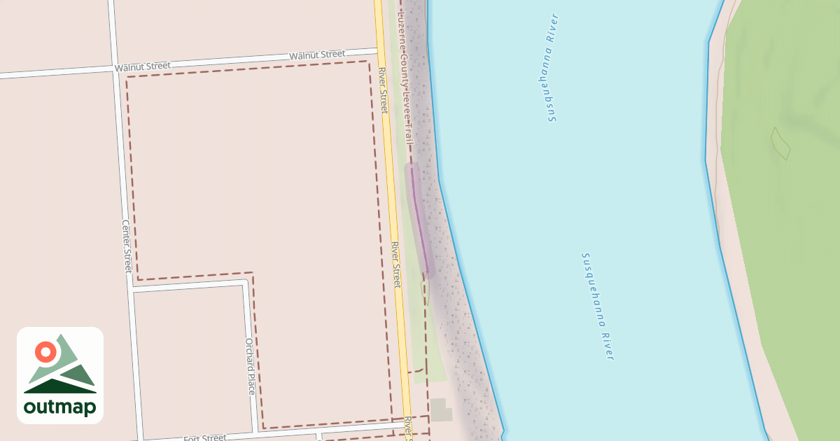 Map of Luzerne County Levee Trail