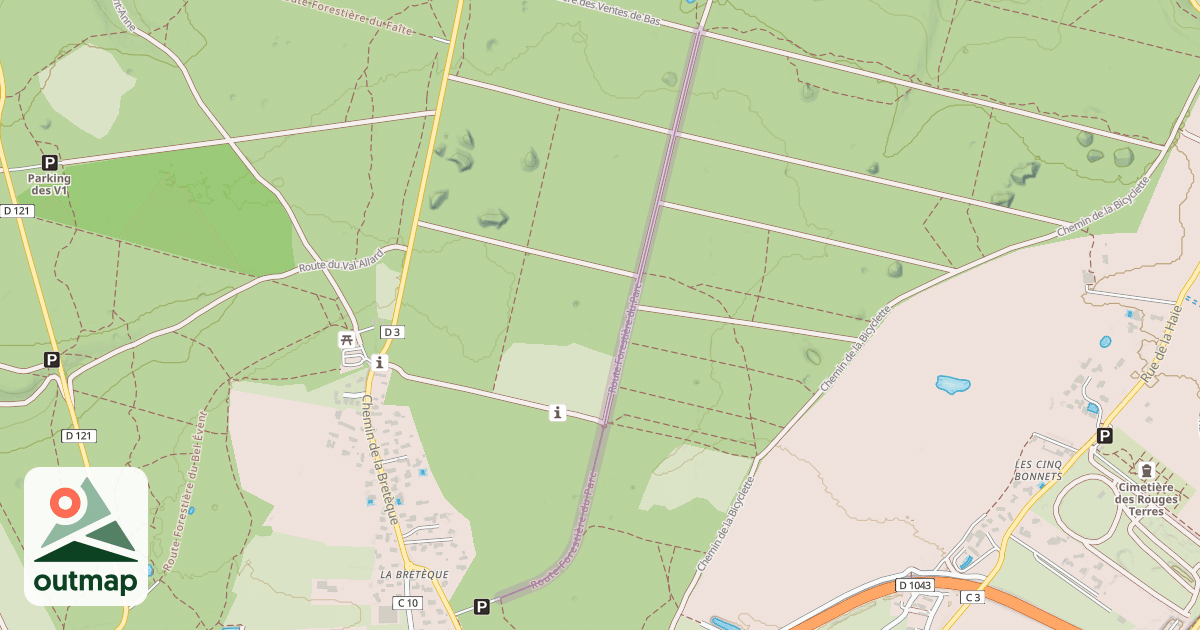 Map of Route Forestière du Parc