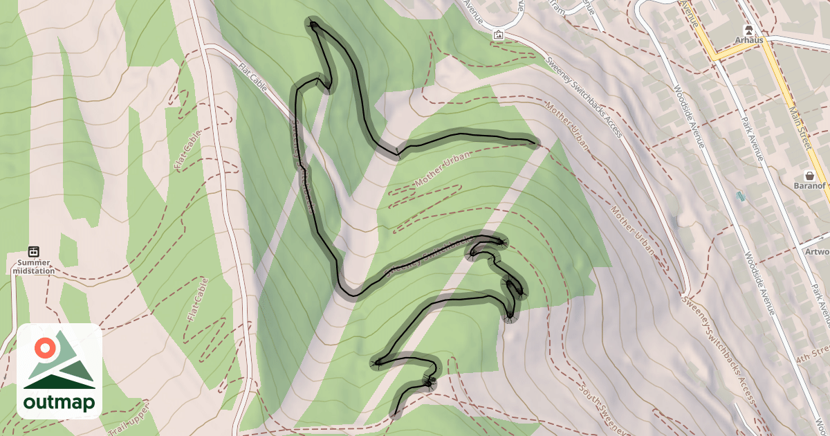 Map of Sweeney Switchbacks