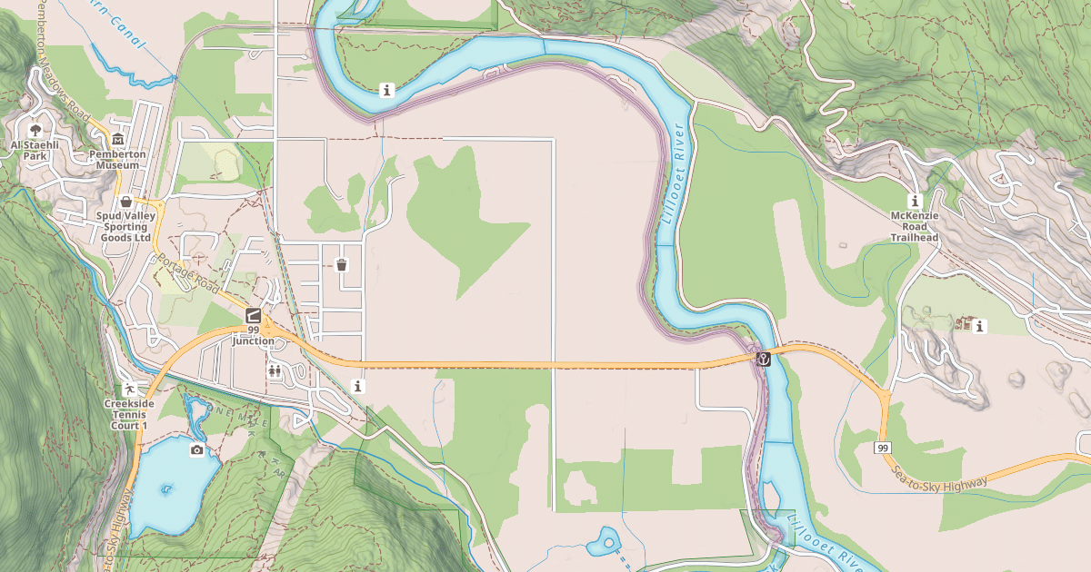 Map preview of Pemberton Dyke Lillooet River BC Rail - Hwy99