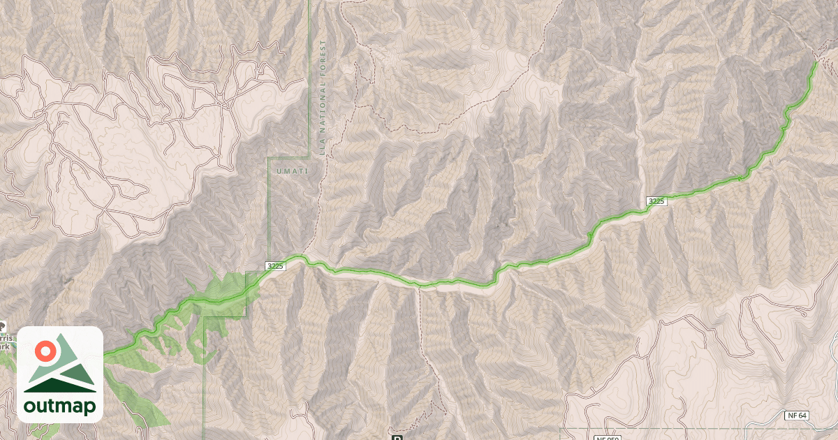Map of South Fork Walla Walla Trail #3225