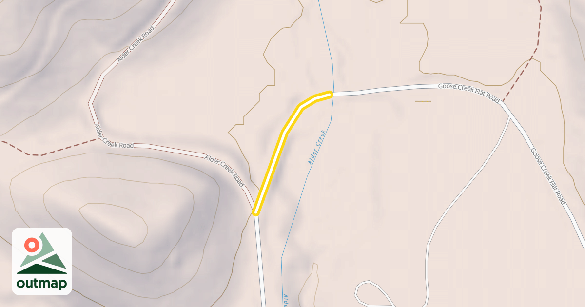 Map of Goose Creek Flat Road