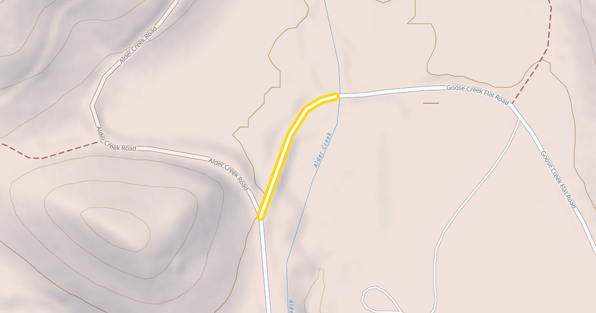 Map preview of Goose Creek Flat Road