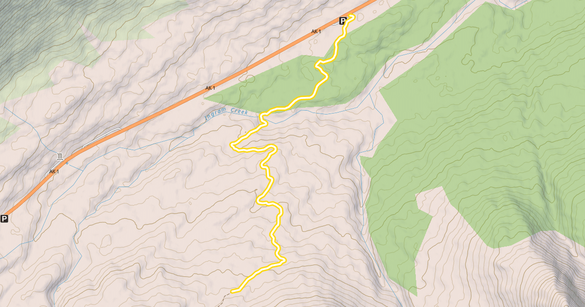 Map preview of Turnagain Pass Trail
