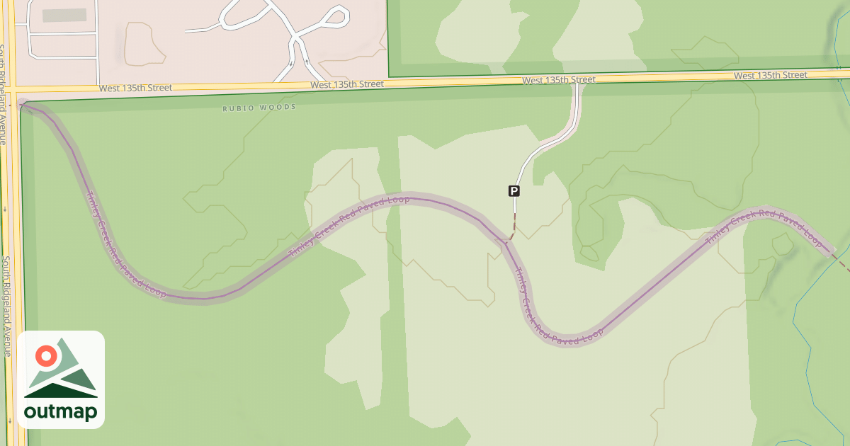Map of Tinley Creek Red Paved Loop