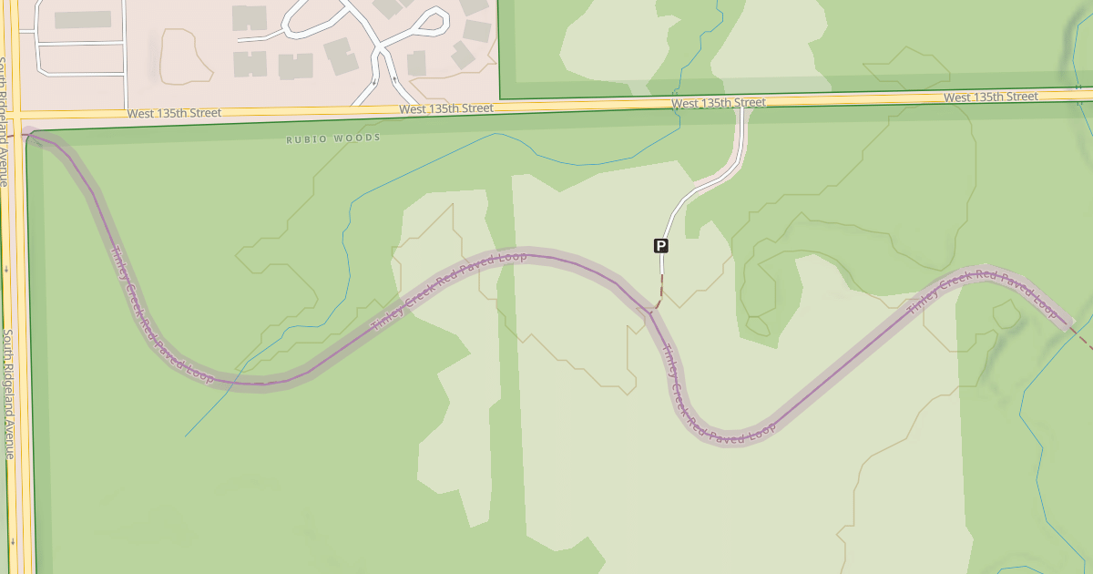 Map preview of Tinley Creek Red Paved Loop
