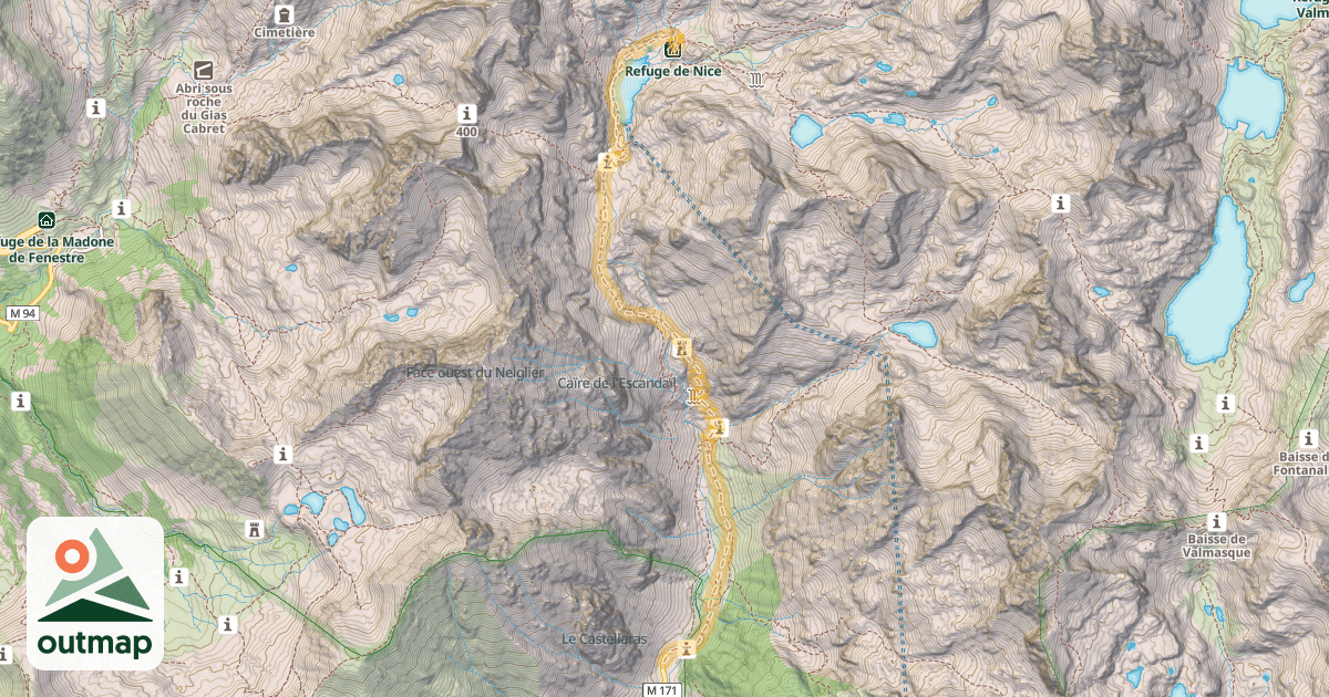 Map of Refuge de Nice — Pont du Countet