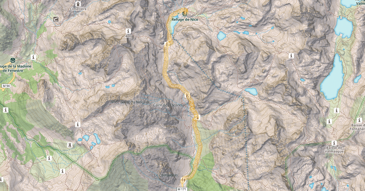 Map preview of Refuge de Nice — Pont du Countet