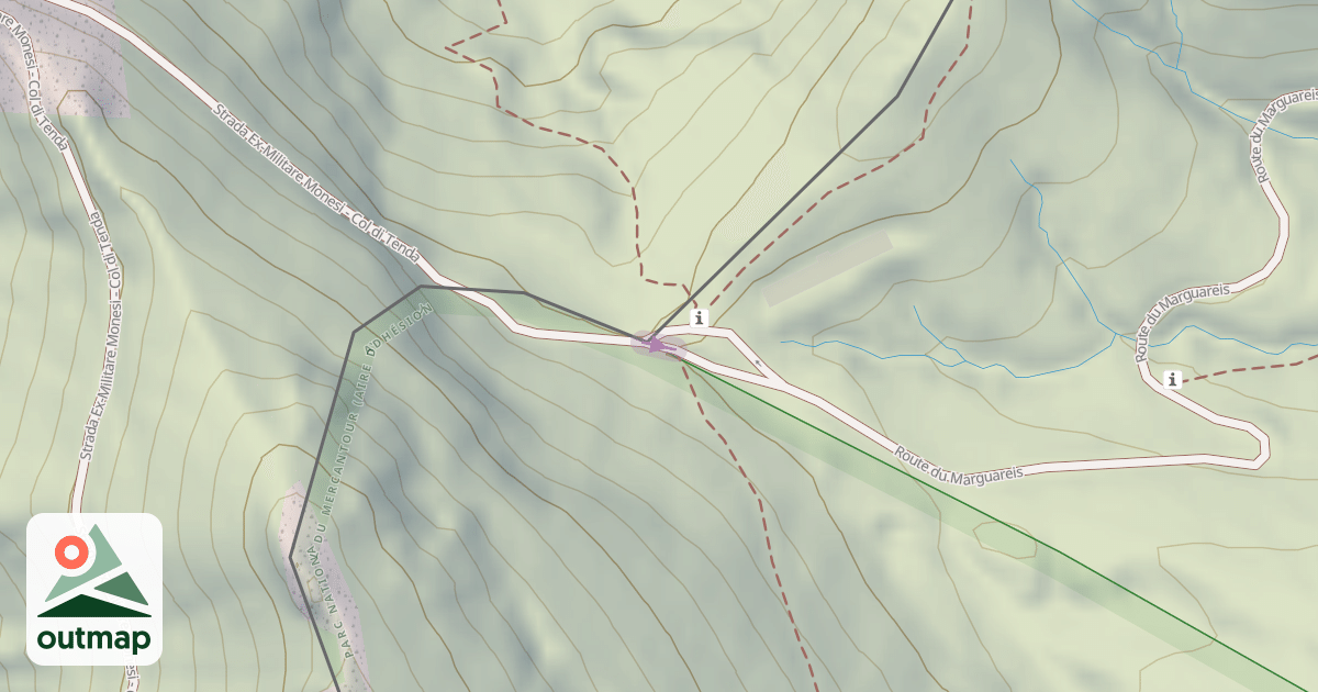 Map of Strada Ex-Militare Monesi - Col di Tenda