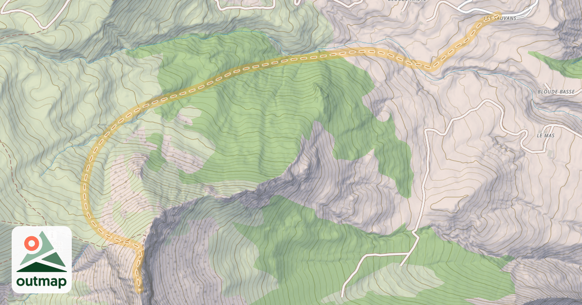 Map of Cloche de Barles — Les Sauvans