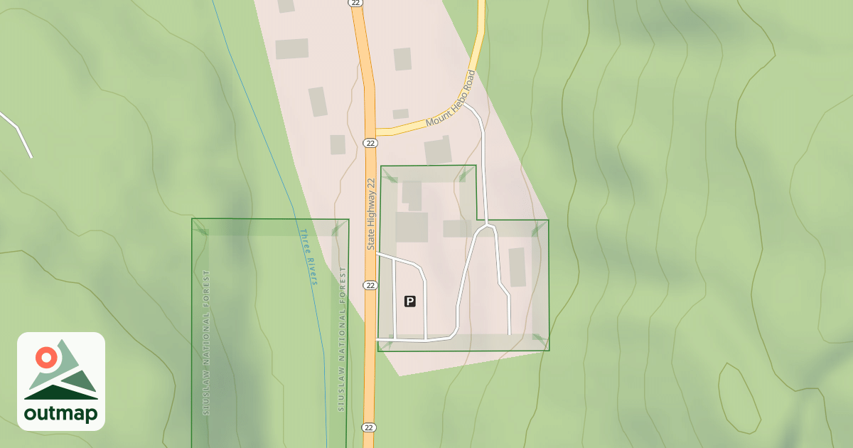 Map of HEBO RANGER STATION PARKING A