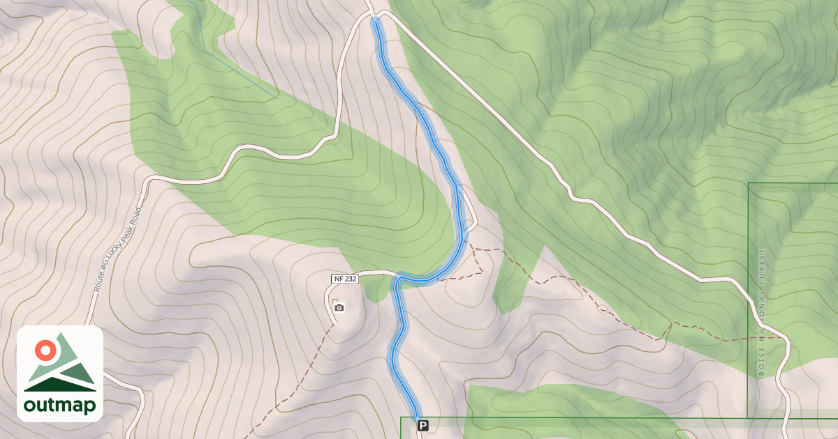 Map of Route #E Shaw Mountain Road