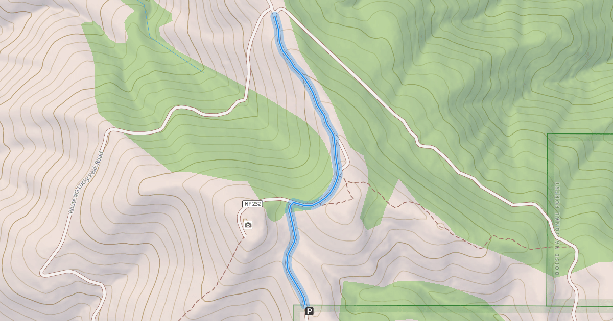 Map preview of Route #E Shaw Mountain Road