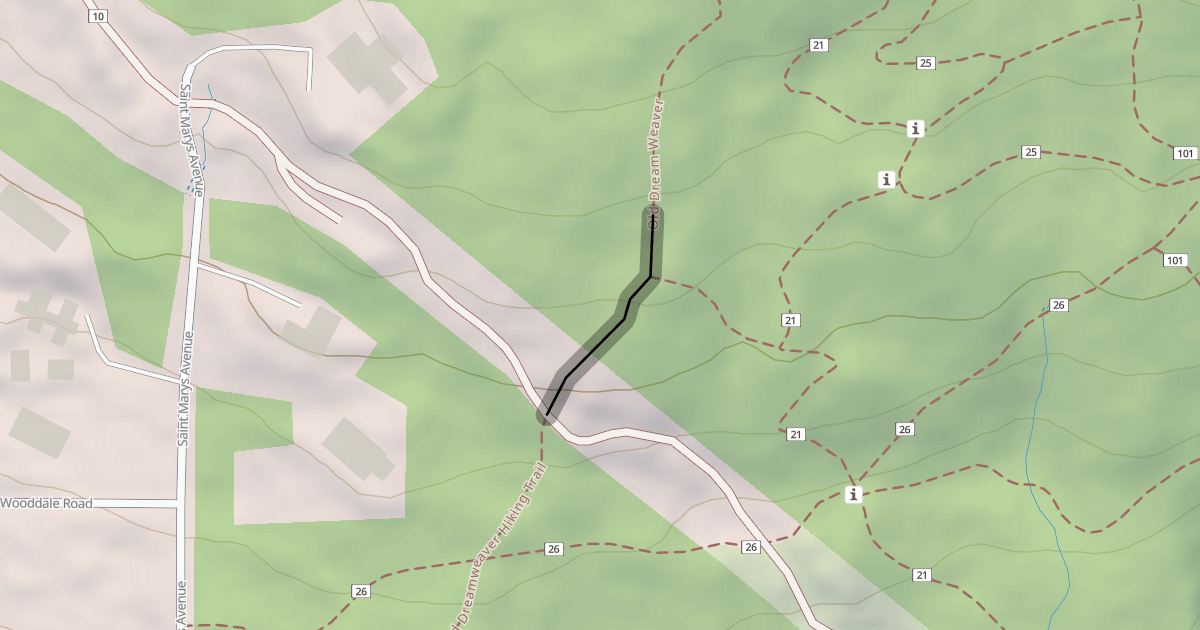 Map preview of Old Dreamweaver Hiking Trail