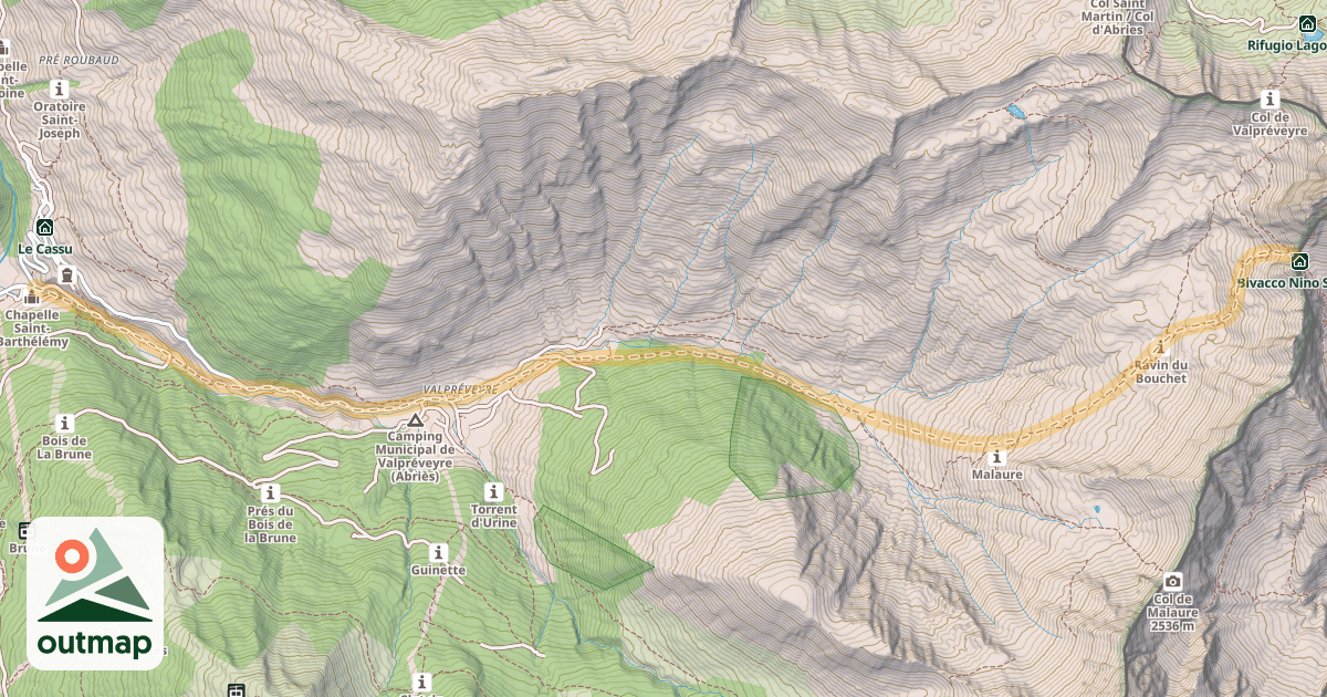 Map of Col de Bouchet — Le Roux