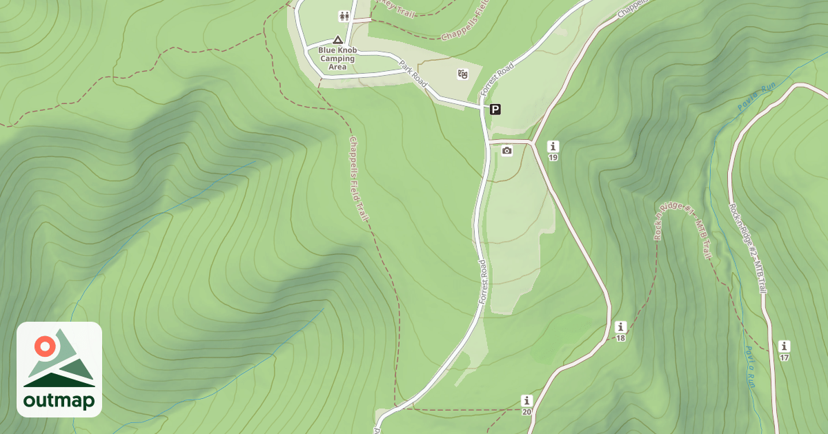 Map of Blue Knob State Park Trails
